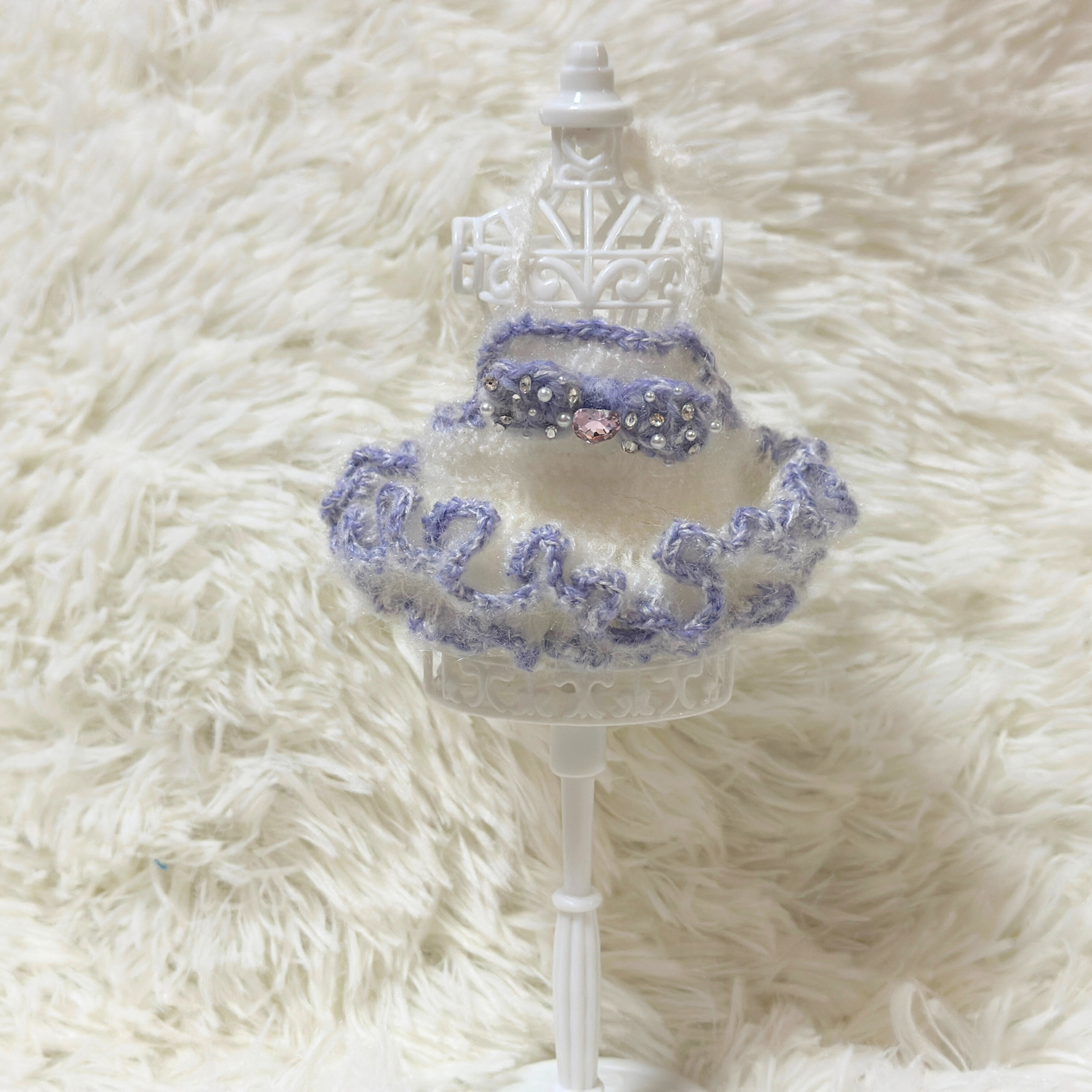 Labubu Fluffy Mohair Tutu Dress Set – Handmade for 15-17cm Labubu