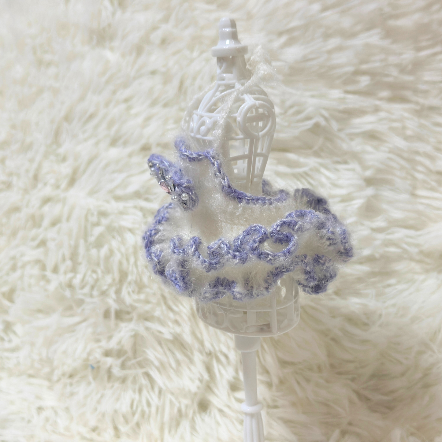 Labubu Fluffy Mohair Tutu Dress Set – Handmade for 15-17cm Labubu