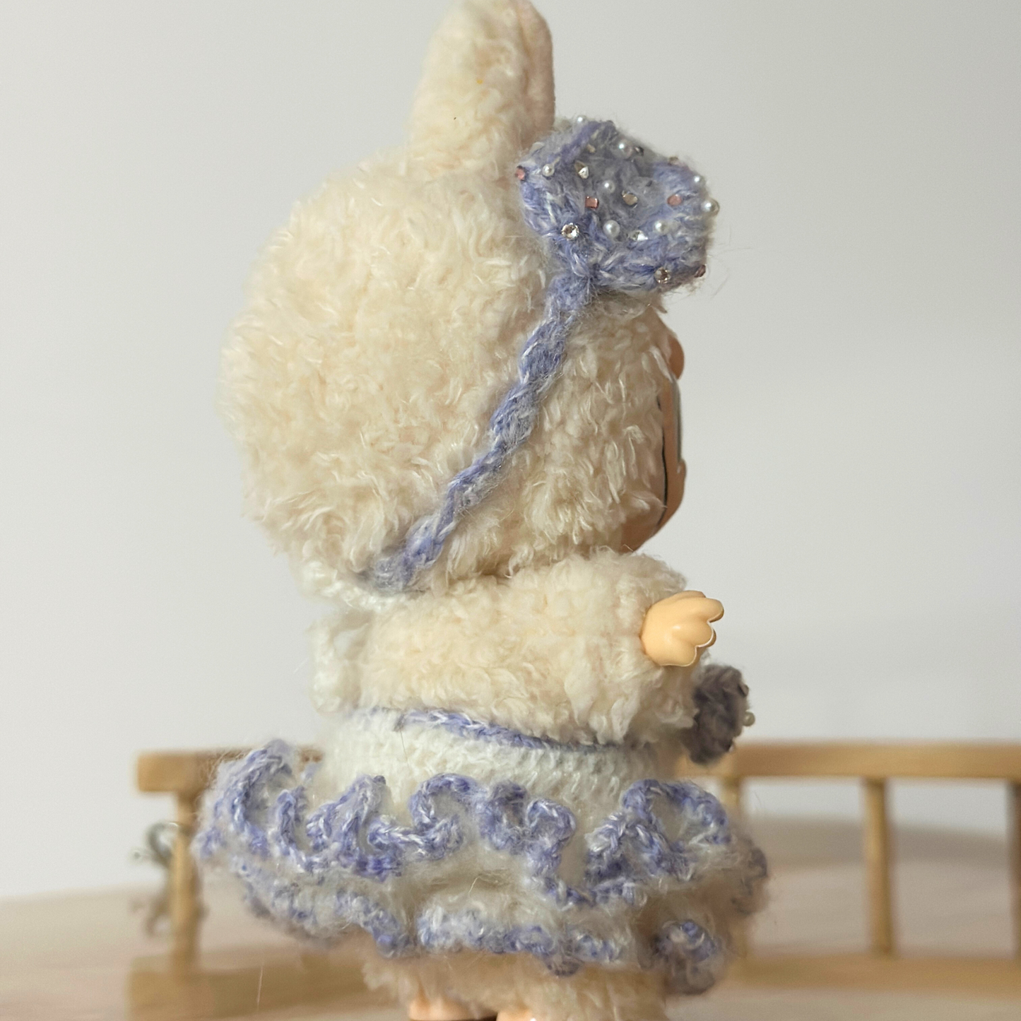 Labubu Fluffy Mohair Tutu Dress Set – Handmade for 15-17cm Labubu