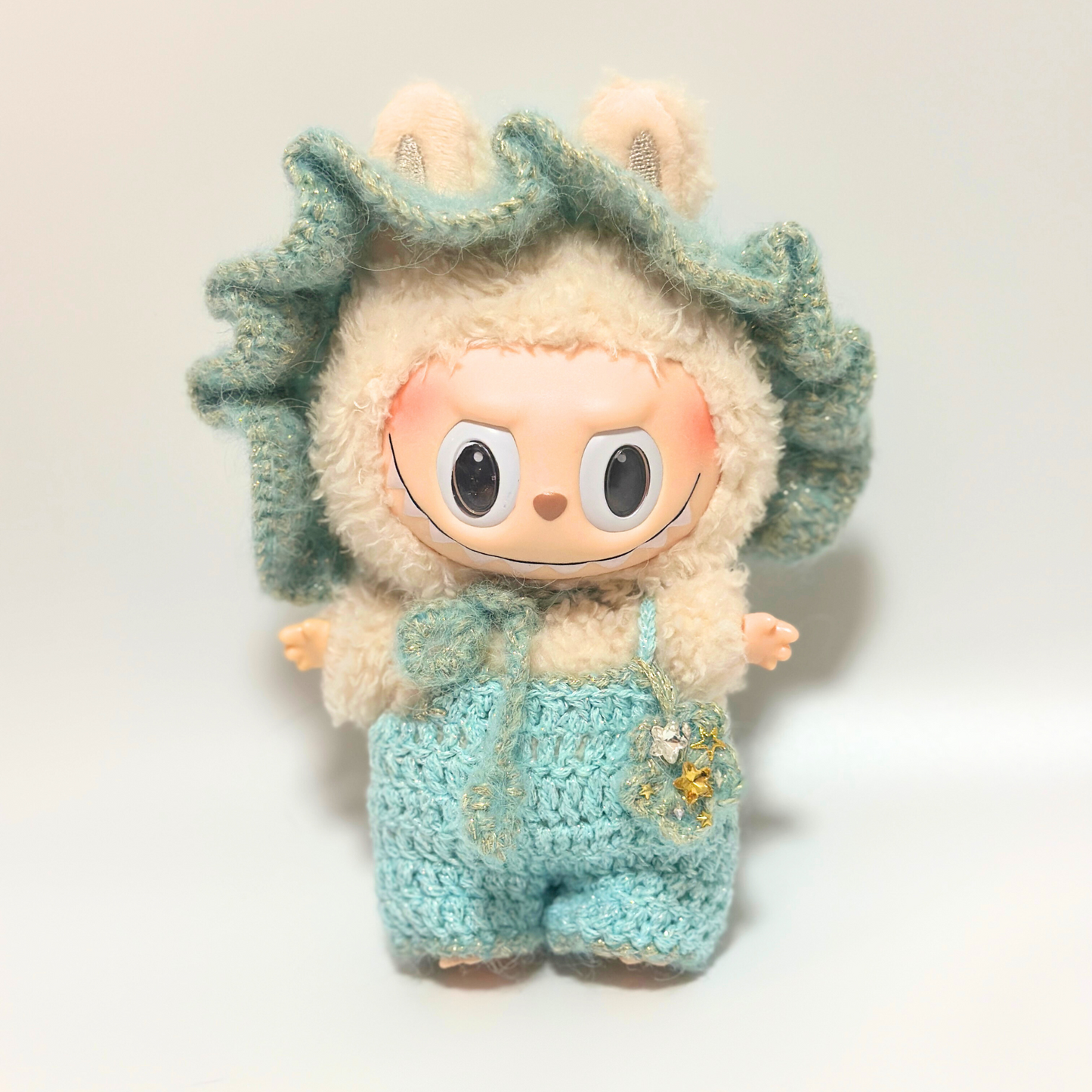 Cozy Knitted Suspender Set β Handmade for Labubu Dolls
