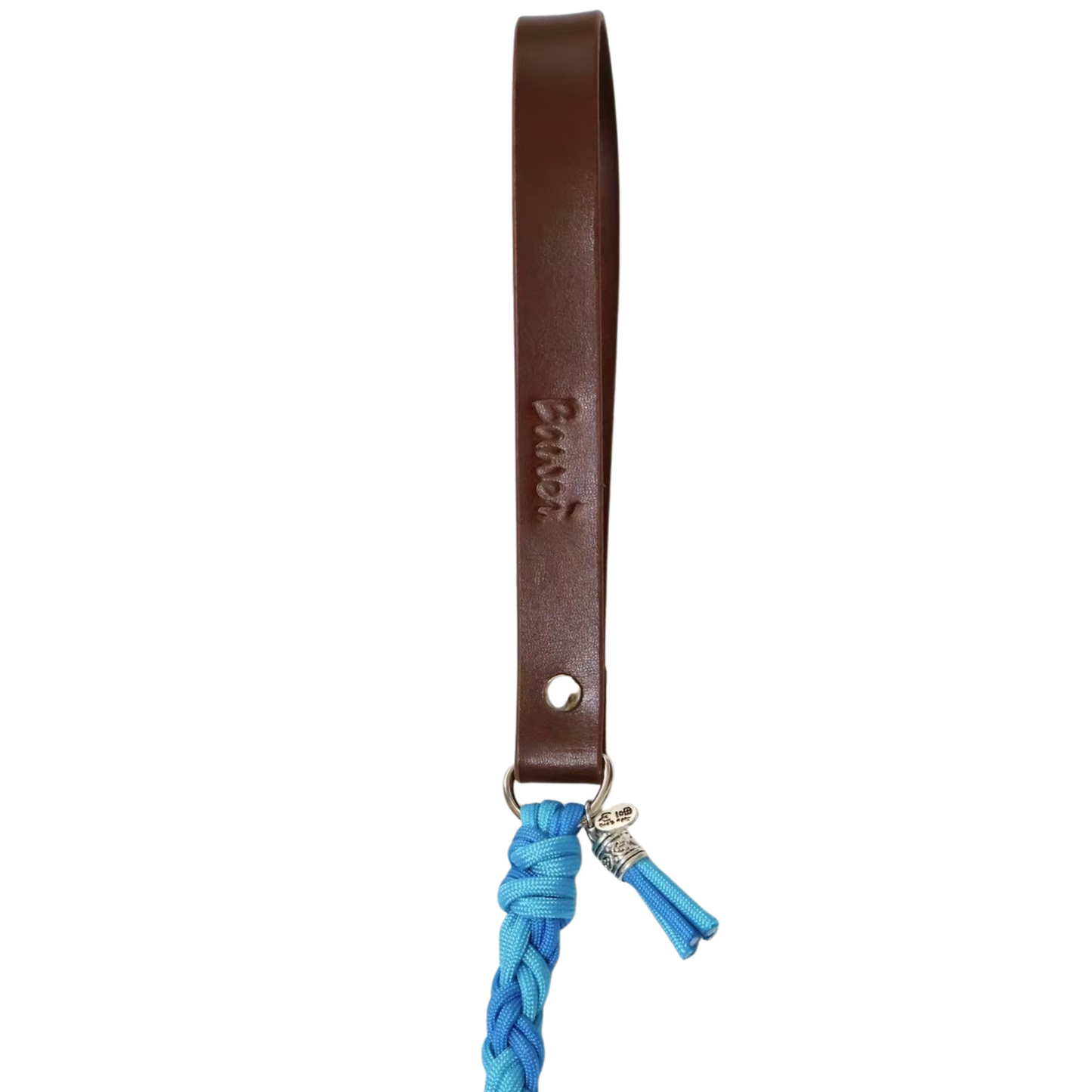 Handwoven Dog Leash with Leather Handle – Customizable Rope Leash for Pets