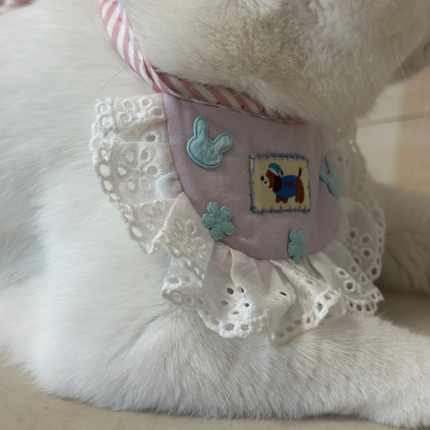 Handmade Adjustable Double-Side Lace Pet Bib β Cute Ruffle Collar for Cats or Small Dogs | Handmade Pet Bandana | Frilly Neck Accessory