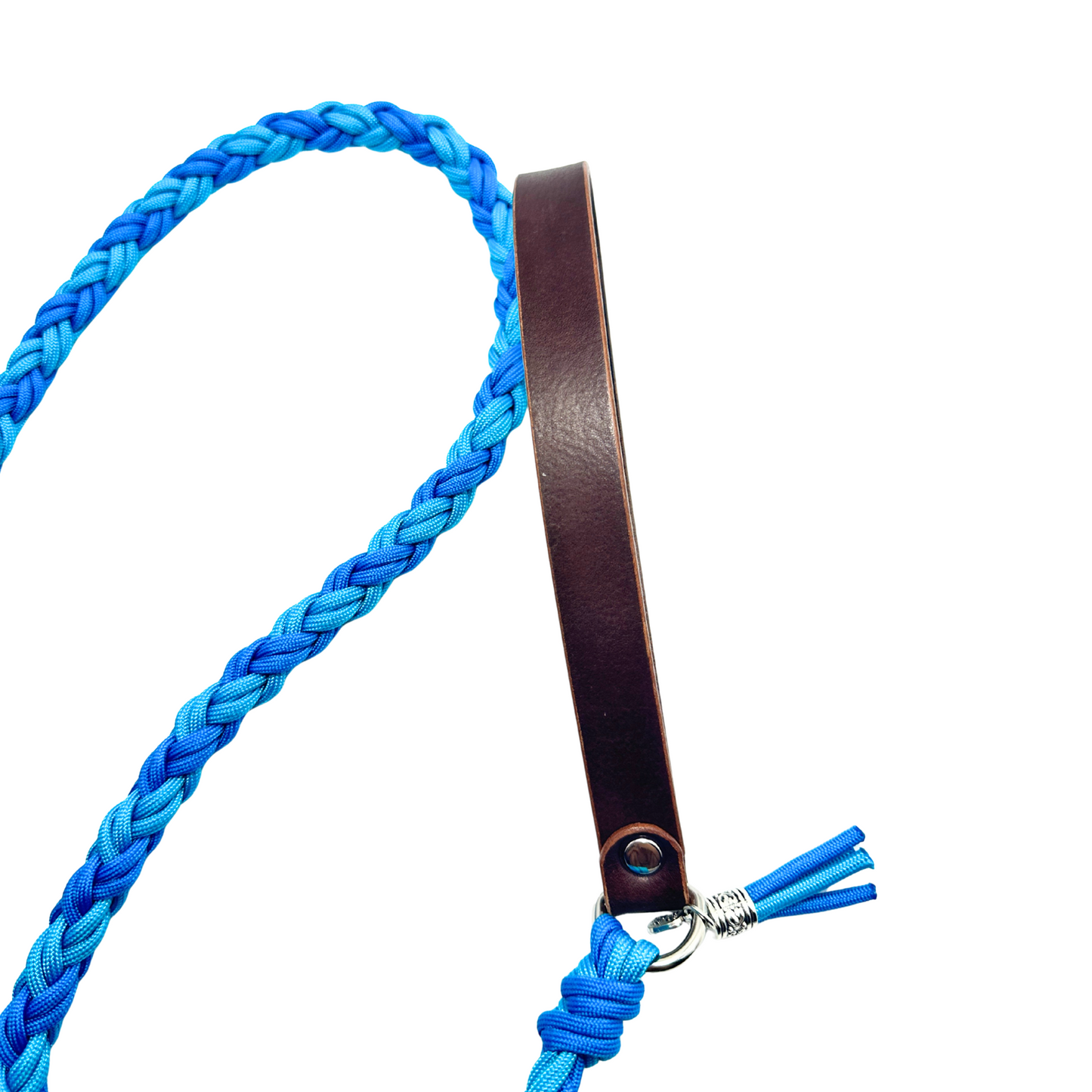 Handwoven Dog Leash with Leather Handle – Customizable Rope Leash for Pets