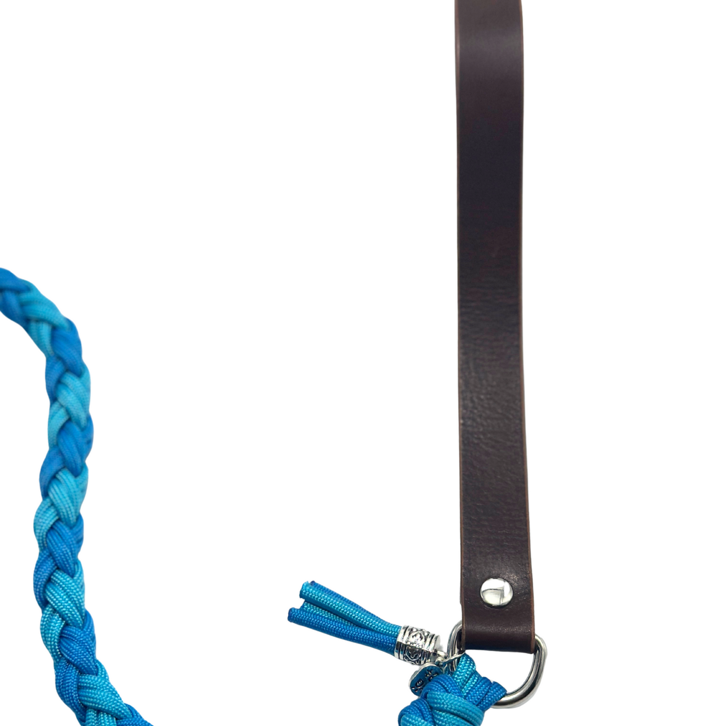 Handwoven Dog Leash with Leather Handle – Customizable Rope Leash for Pets