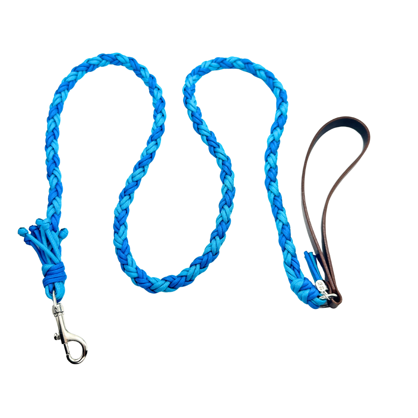 Handwoven Dog Leash with Leather Handle – Customizable Rope Leash for Pets