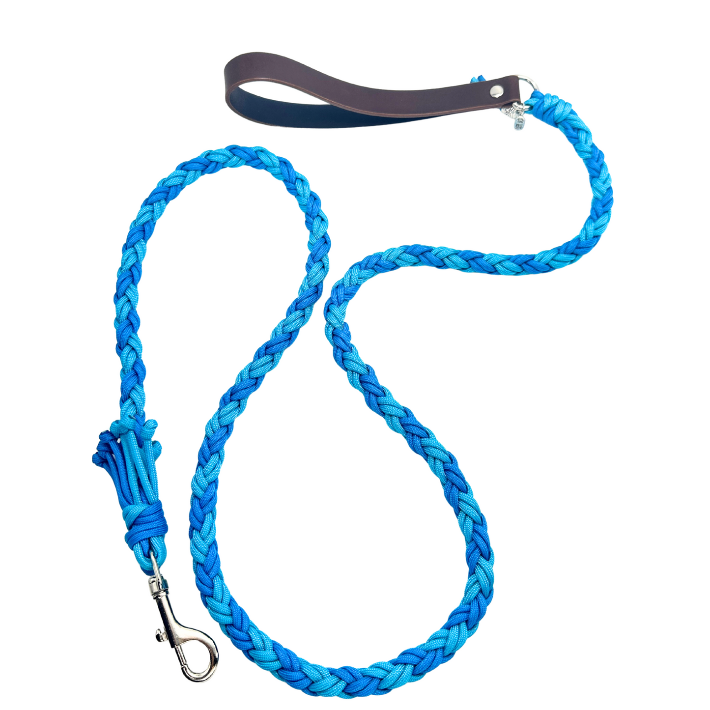 Handwoven Dog Leash with Leather Handle – Customizable Rope Leash for Pets