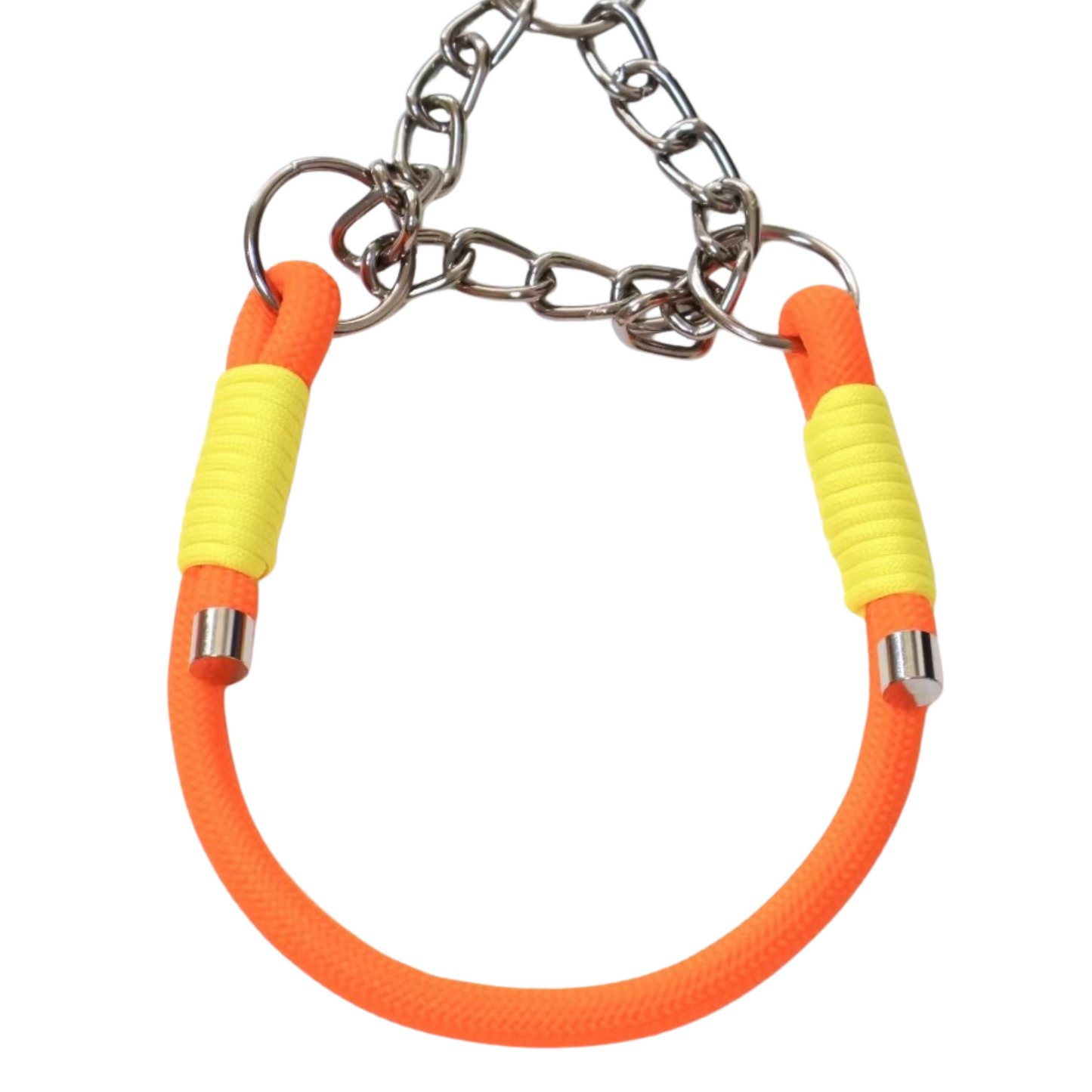 Handwoven Orange Dog Leash & Collar Set - Adjustable Reflective Matching Set for Dogs