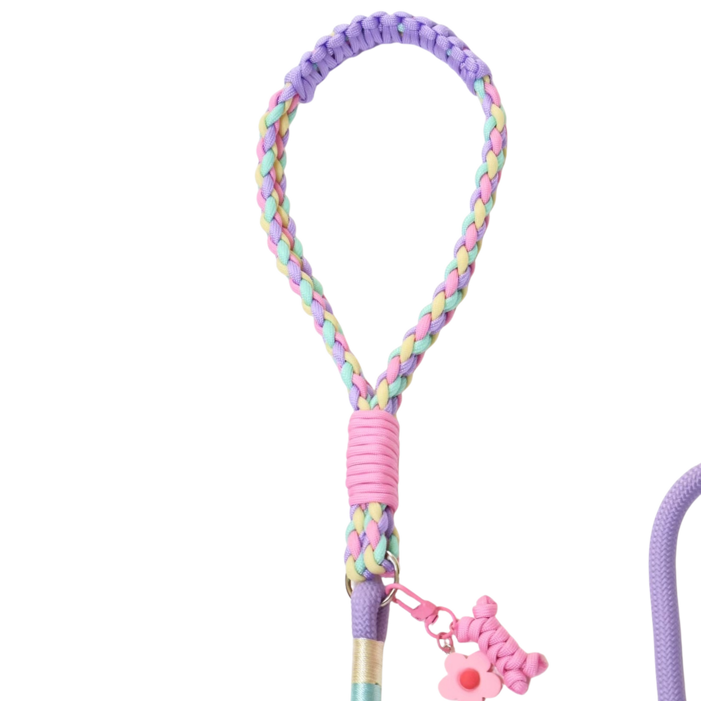 Handmade Dopamine-Style Dog Leash – Colorful Braided Rope Leash with Original Design