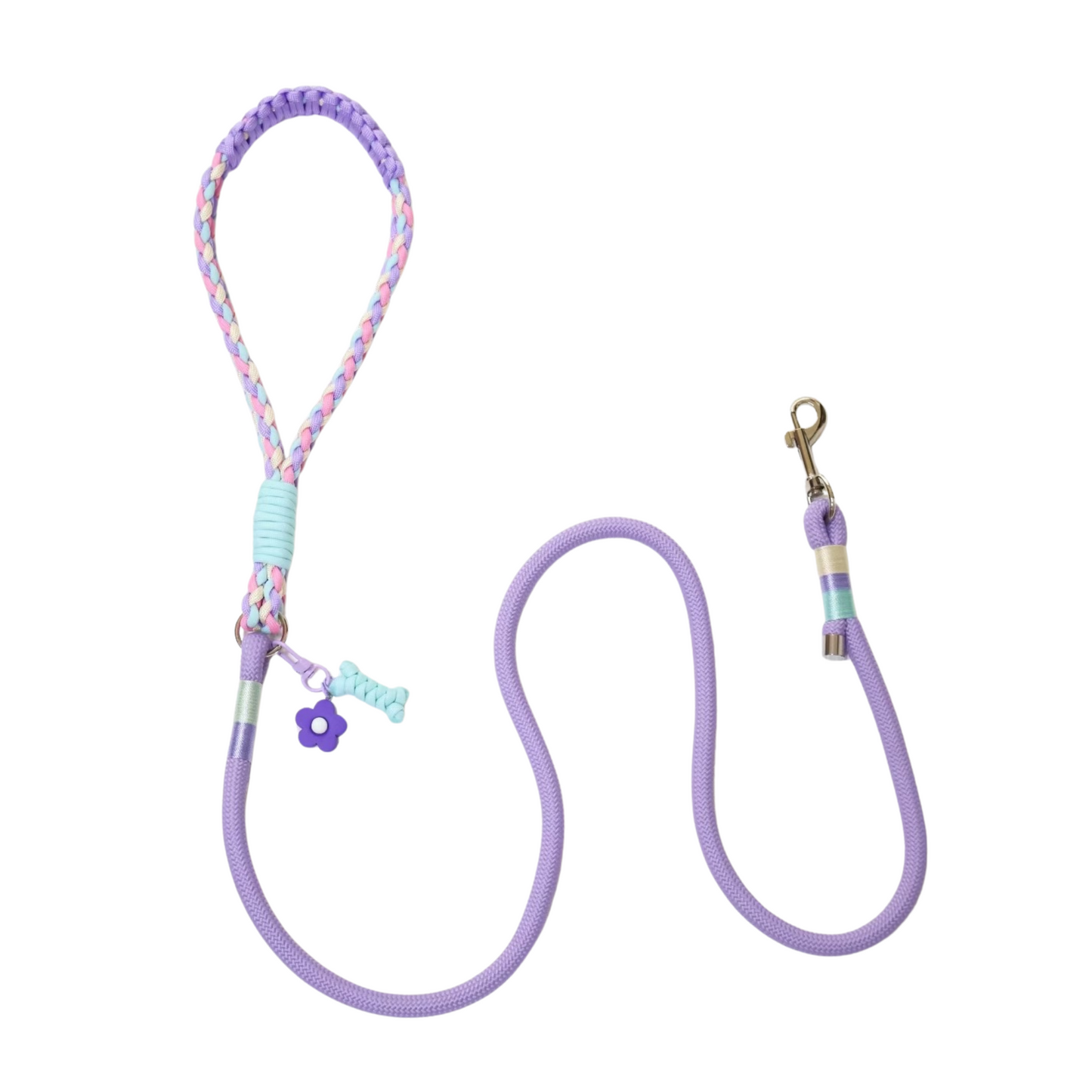 Handmade Dopamine-Style Dog Leash – Colorful Braided Rope Leash with Original Design