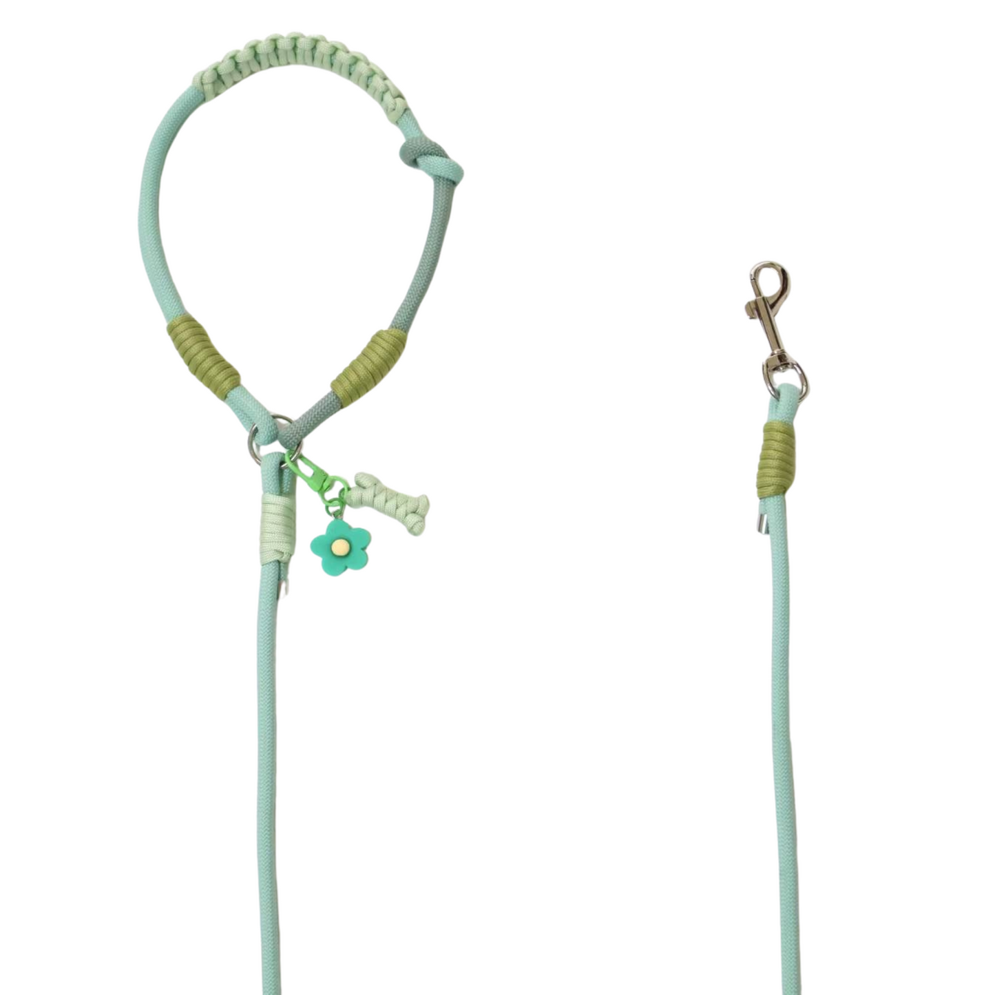 Handmade Color-Block Dog Leash – Custom Rope Leash with Original Design for Pets