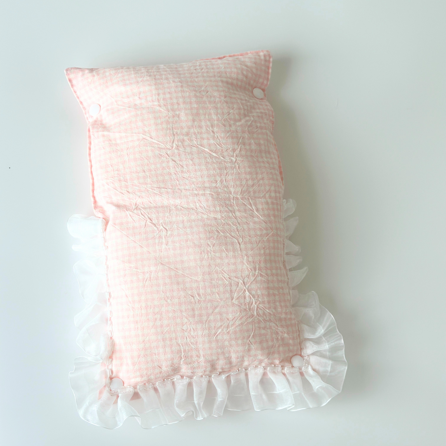Handmade Quilted Pet Carrier Tote – Pastel Pink Dog Bag with Ruffle Lace and Teddy Print