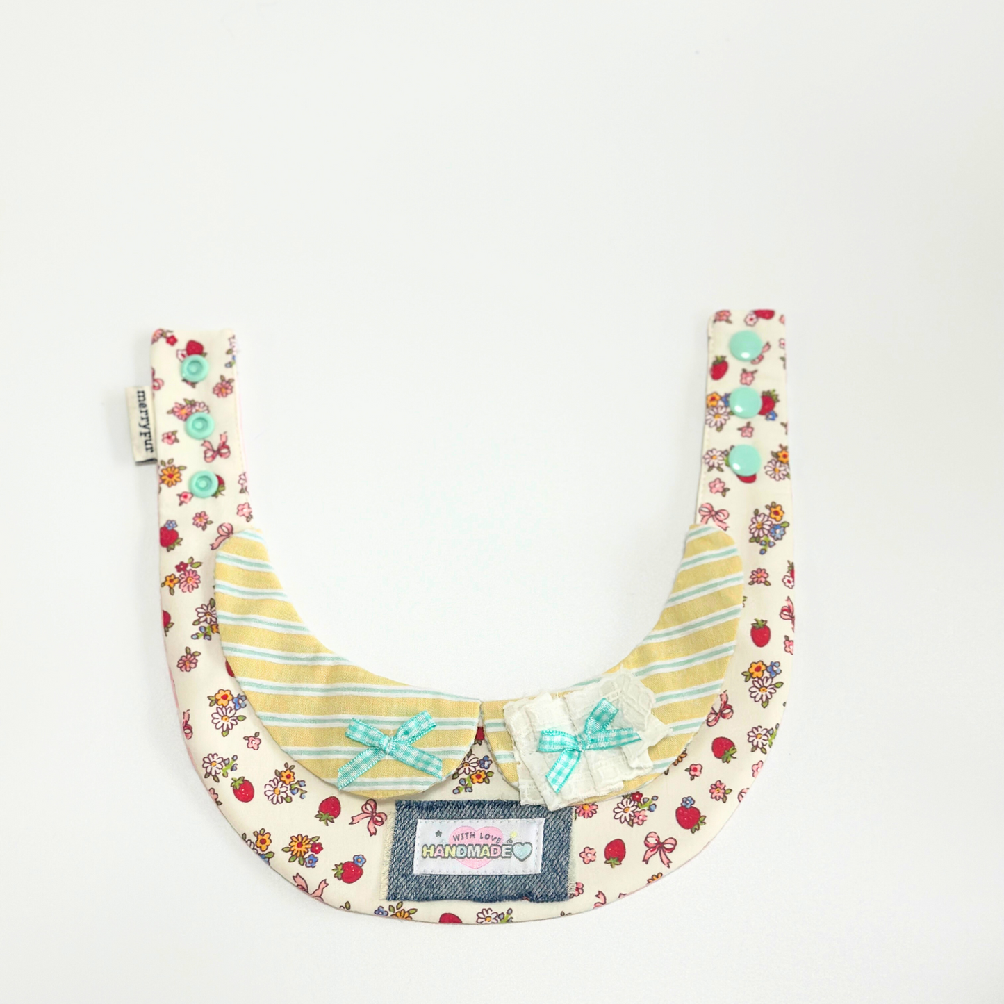 Handmade Floral Dog Bandana Bib with Collar – Cute Adjustable Pet Drool Scarf