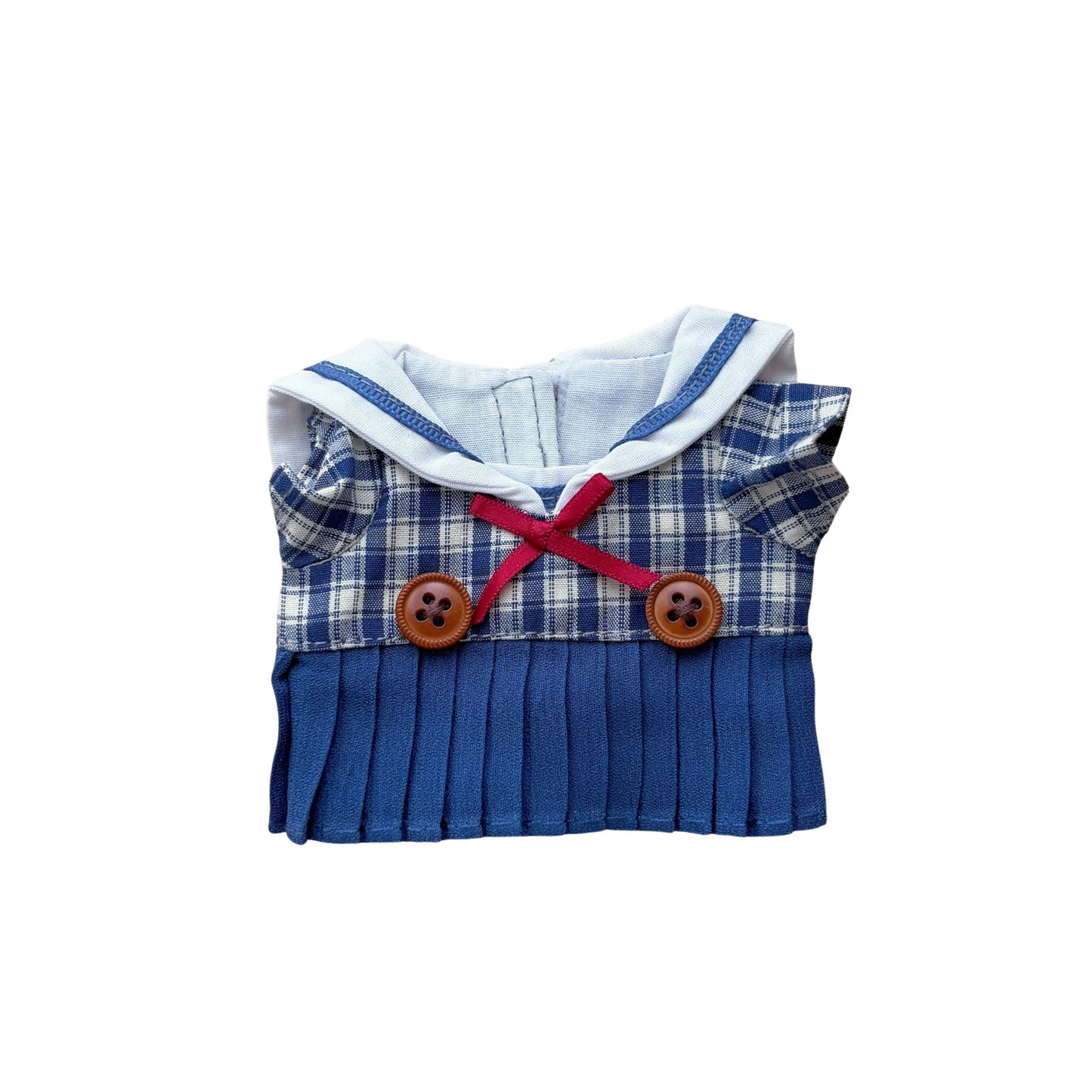 Handmade Labubu School Uniform Costume - Japanese Sailor Plaid Outfit with Accessories