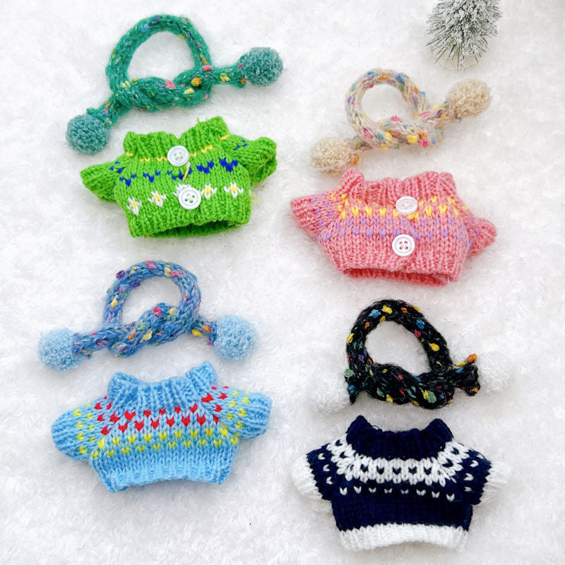 Cozy Winter Knit Set – Handcrafted Sweater Outfit for Labubu