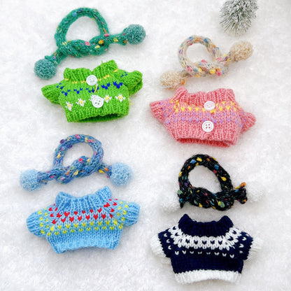 Cozy Winter Knit Set – Handcrafted Sweater Outfit for Labubu