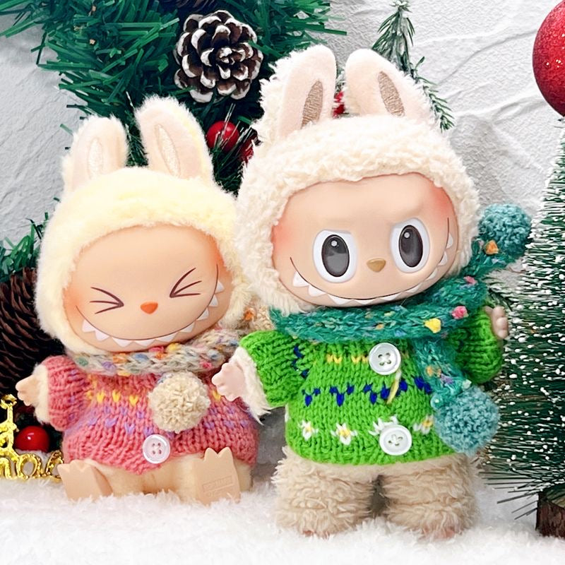 Cozy Winter Knit Set – Handcrafted Sweater Outfit for Labubu