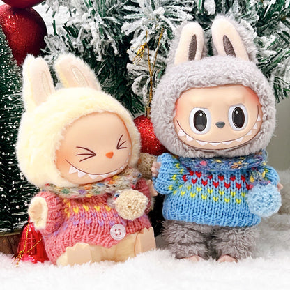 Cozy Winter Knit Set – Handcrafted Sweater Outfit for Labubu