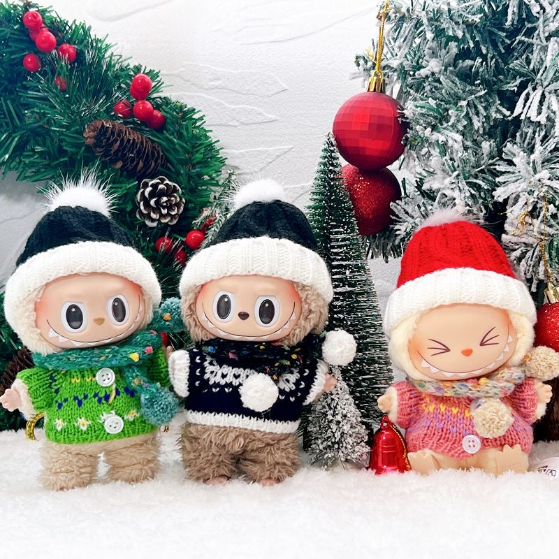 Cozy Winter Knit Set – Handcrafted Sweater Outfit for Labubu