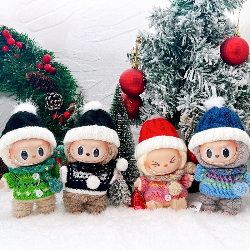 Cozy Winter Knit Set – Handcrafted Sweater Outfit for Labubu