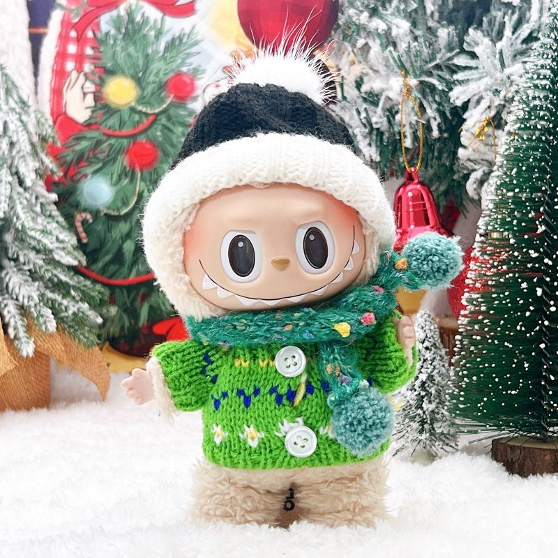 Cozy Winter Knit Set – Handcrafted Sweater Outfit for Labubu