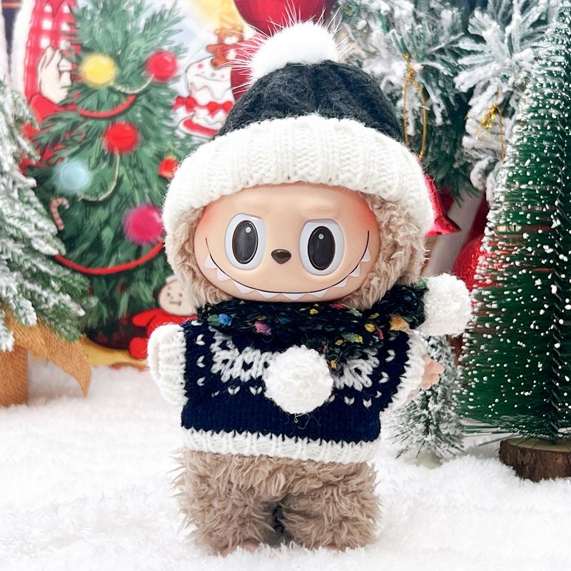 Cozy Winter Knit Set – Handcrafted Sweater Outfit for Labubu
