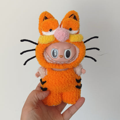 Garfield Vibe Labubu Outfit Set – Orange Cat Dress-Up for Labubu