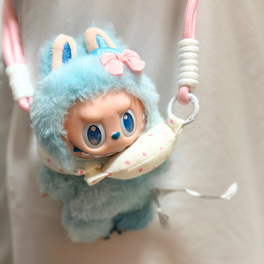 U-Shaped Labubu Neck Pillow Bag – Wearable Crossbody for Cute Labubus