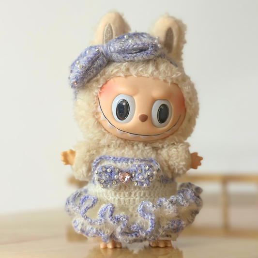 Labubu Fluffy Mohair Tutu Dress Set – Handmade for 15-17cm Labubu