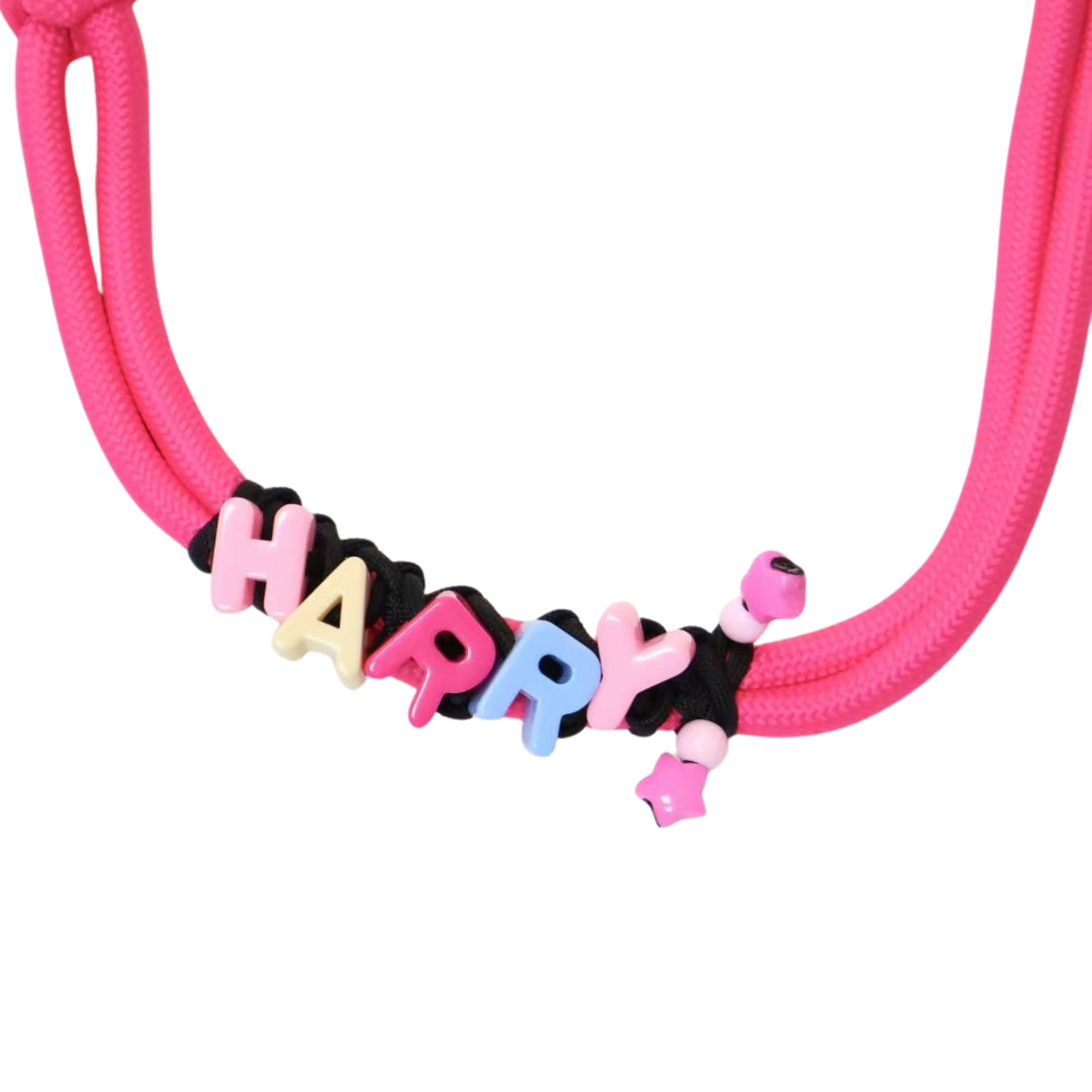 Custom Rope Dog Leash – Handmade Colorful Leash with Name Beads & Cha