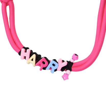 Custom Rope Dog Leash – Handmade Colorful Leash with Name Beads & Cha