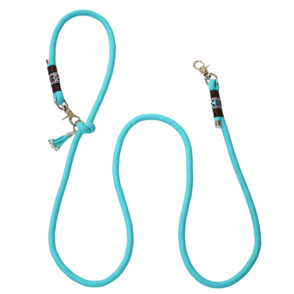 Adjustable Hands-Free Dog Leash – Custom Color Rope Leash with Shoulder Strap & Boho Details