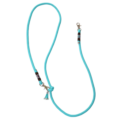 Adjustable Hands-Free Dog Leash – Custom Color Rope Leash with Shoulder Strap & Boho Details