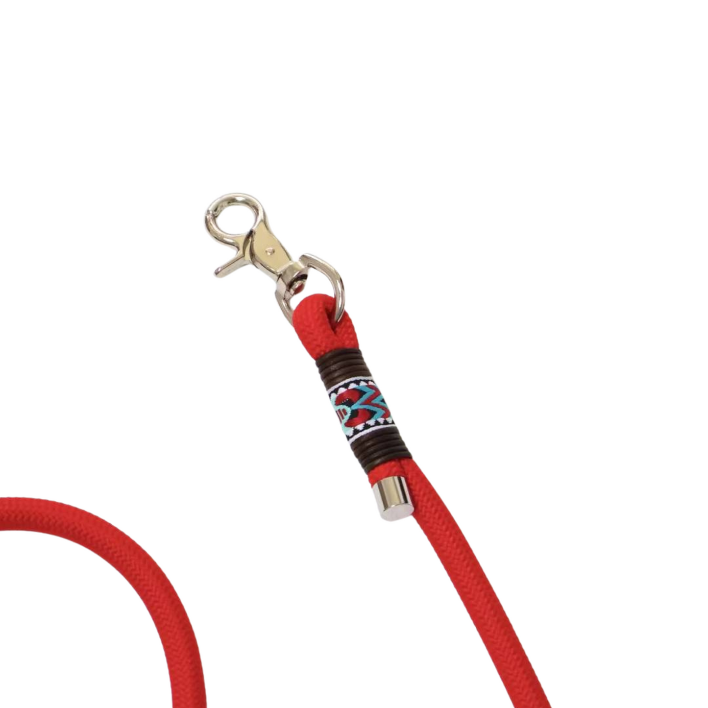Adjustable Hands-Free Dog Leash – Custom Color Rope Leash with Shoulder Strap & Boho Details