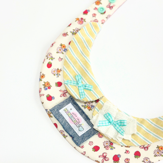 Handmade Floral Dog Bandana Bib with Collar – Cute Adjustable Pet Drool Scarf