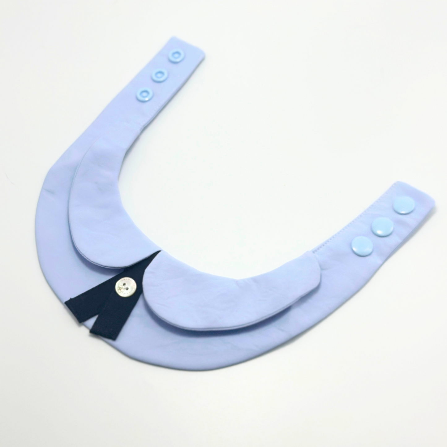 Light blue collar with buttons on a white background
