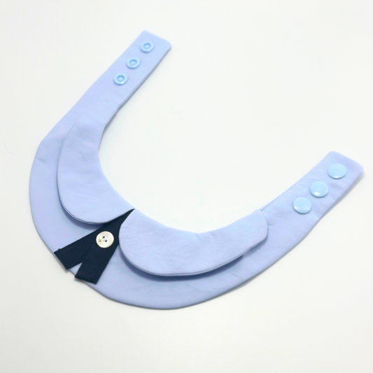 Light blue collar with buttons on a white background